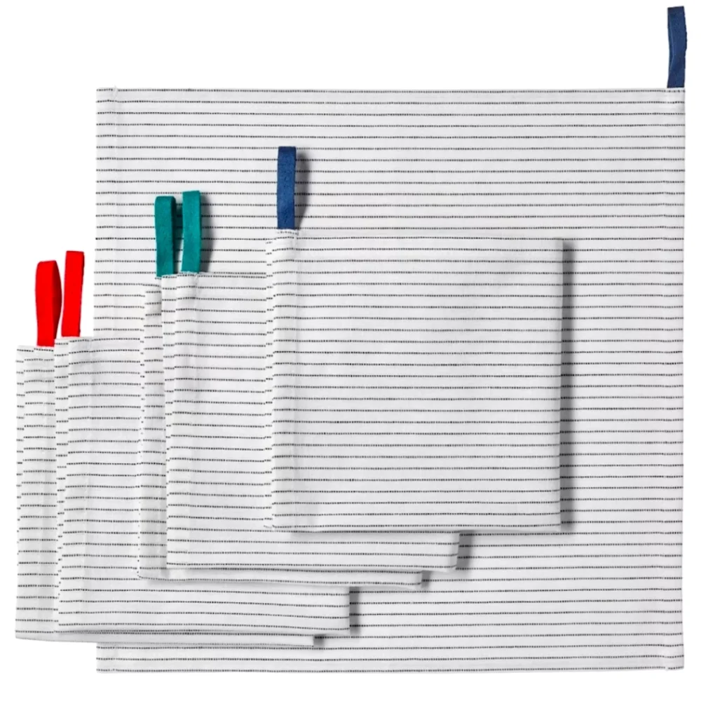 NWT 6 Towels, white/black, 13x13 inch